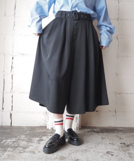 Belted Design Wide Pants BK