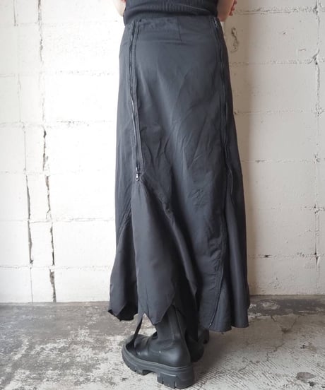 Belted Zip Design Skirt BK