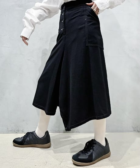 Y's Deformation Wool Skirt BK