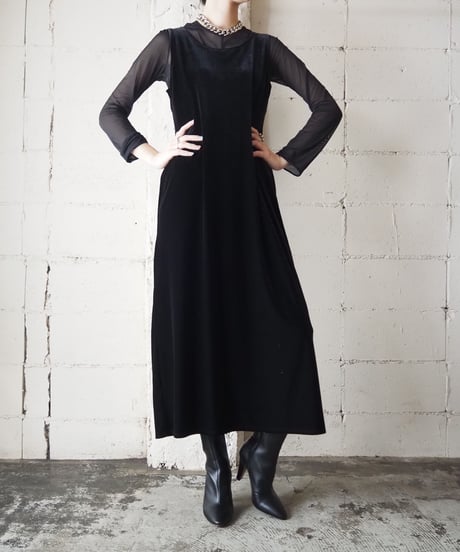 Velour Sleeveless Dress BK