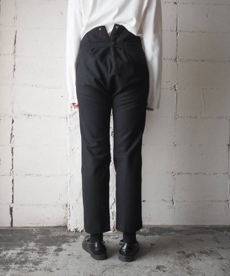 1940-50's Euro Back Belt Wool Pants BK