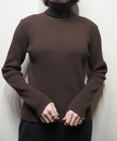 LAUREN Turtle Neck Rib Knit BR