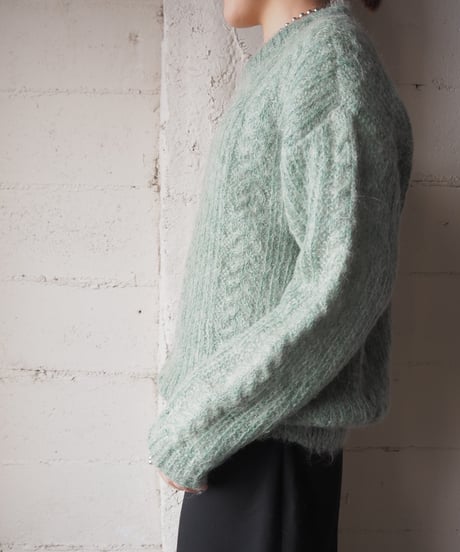 Cable Mohair Knit SAX