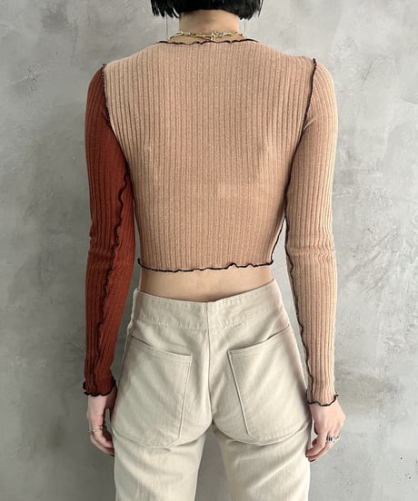 Patch Work Frilled Rib Cut Sew PIBR