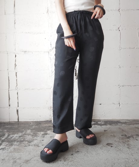 Chinese Emblem Silk Jacquard Easy Pants BK