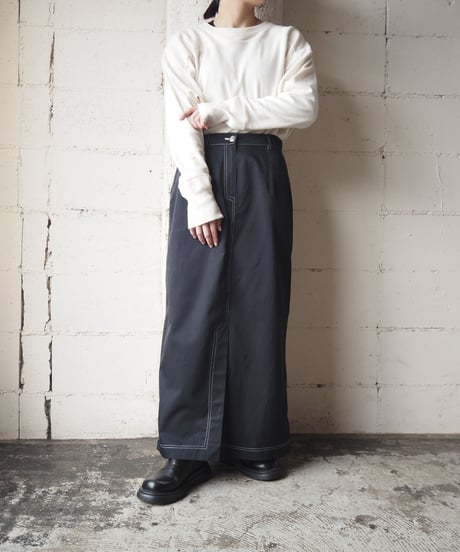 White Stitch Tight Skirt BK