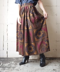 JONES NEW YORK DRESS Arabesque Pattern Silk Skirt BUR BK