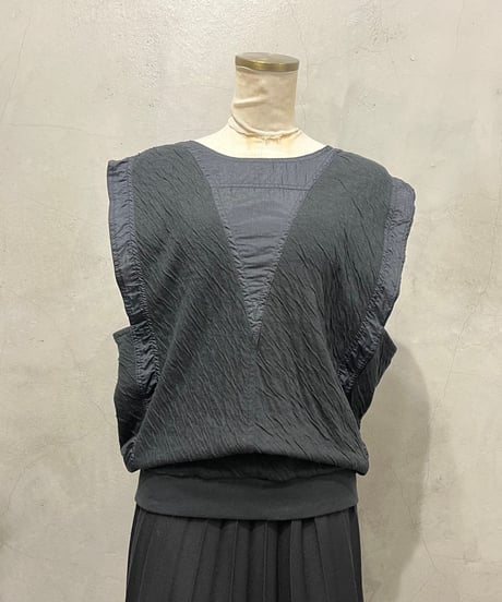 PLAYBOY Sleeveless Switching Design Tops BK
