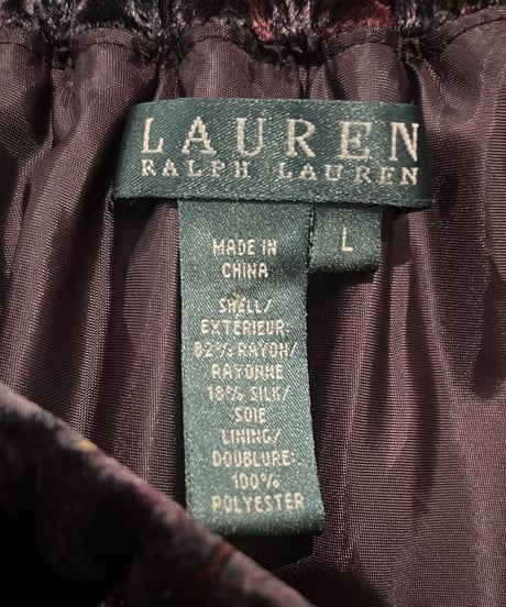LAUREN Velour Frill Easy Skirt PUR