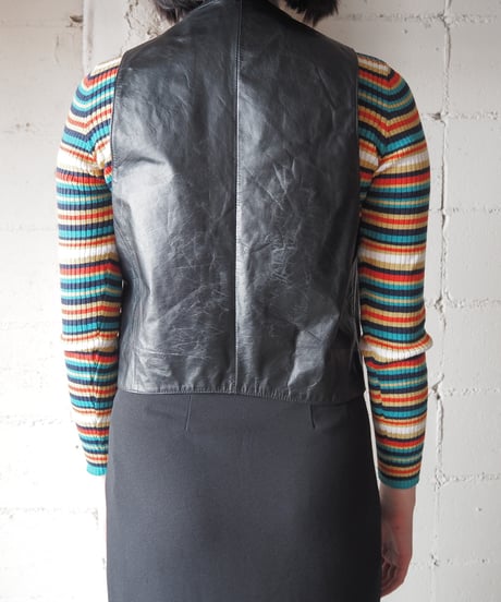 Leather Zippered Vest BK