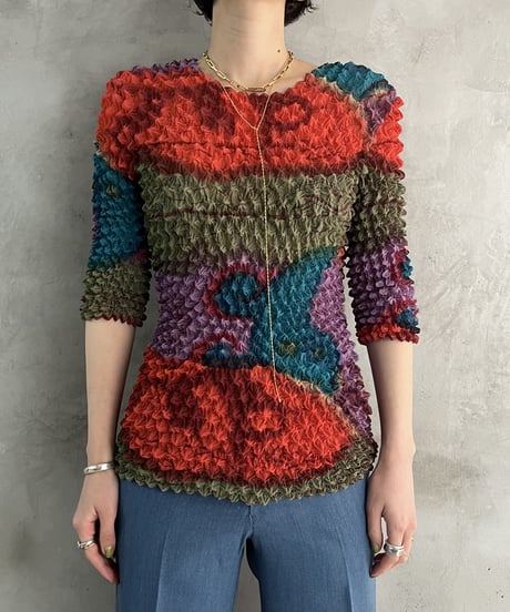 Popcorn Half Sleeve Tops REBL