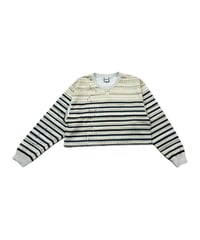 REMAKE Jean Paul GAULTIER Stripe Short Sweat IVNV
