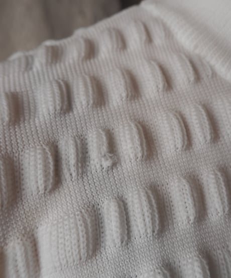 1970's Embossed Crew Neck Cardigan WH