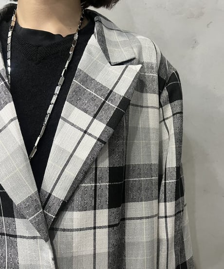 Check Pattern Tailored Jacket GRBK
