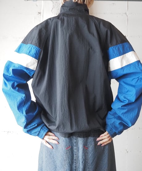 FILA 1980's Stand Collar Nylon Jacket BK BL