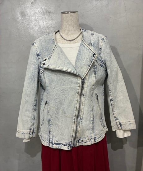 HELMUT LANG Acid Wash Denim Riders Jacket LBL