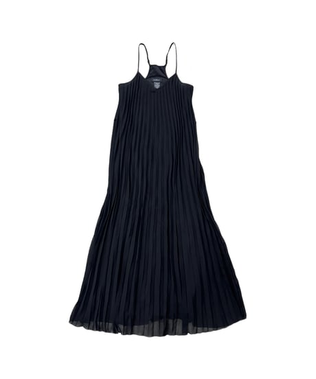Sheer Layered Pleated Camisole Dress BK