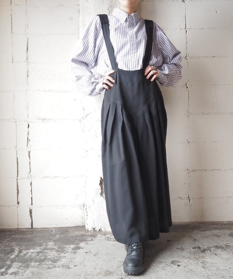 Tuck Flare Jumper Skirt BK