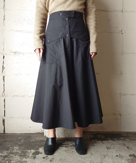 Design Pocket Flared Skirt BK