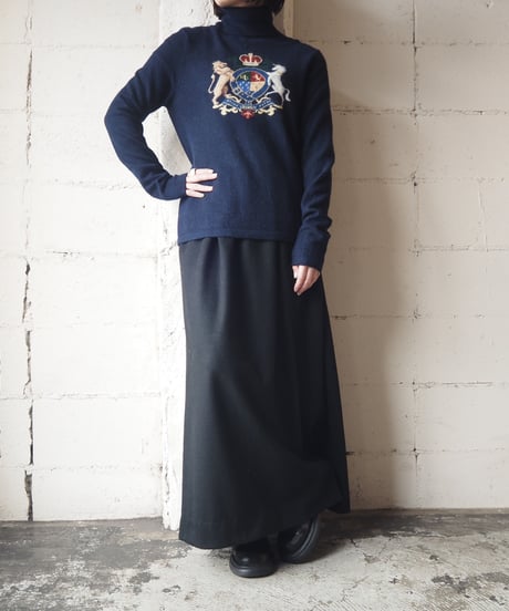LAUREN Emblem Turtle Neck Knit NV