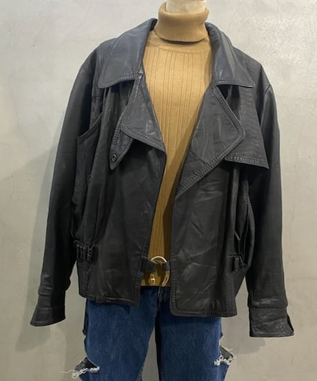 Front Design Leather Jacket BK