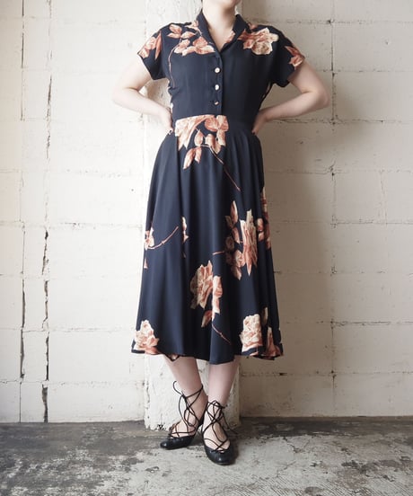 Flower Pattern Dress BK