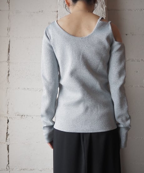 JW Anderson Cut Out Asymmetric Lame Knit SV