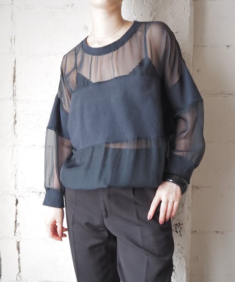 intimissimi Sheer×Cutsewn Tops BK