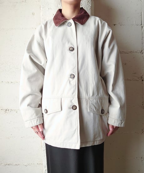Corduroy Collar Coverall Jacket IVBR