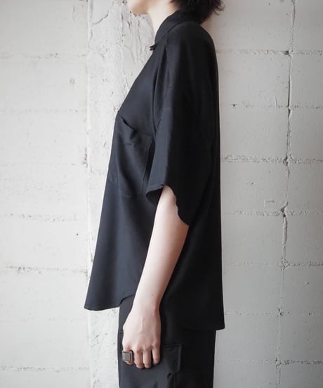 Dropped Shoulder Rayon Shirt BK