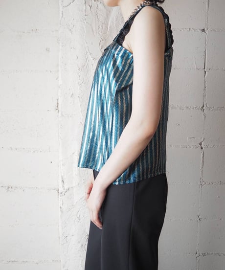 Lame Stripe Camisole BL GD