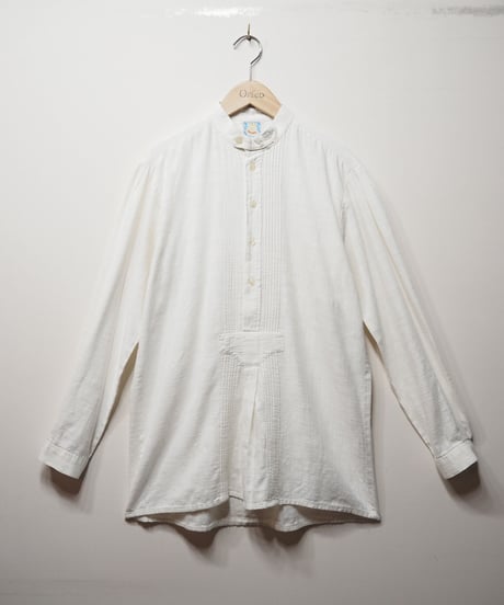 Pleated Front Stand Collar Shirt IV