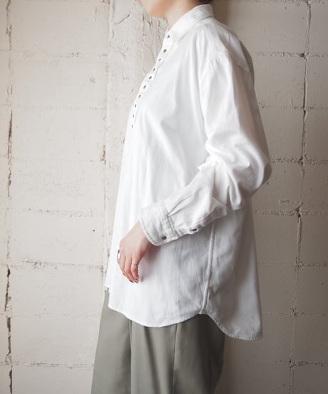 Many Button Herringbone Shirt WH