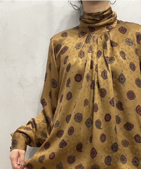 Stand Collar Small Pattern  Blouse BR