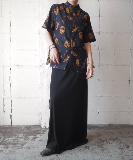 Dragon Pattern China Shirt BKOR