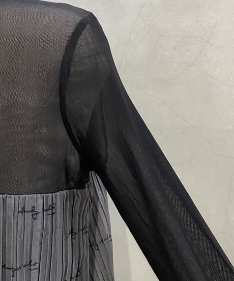 Andy Warhol Autograph Pattern Sheer × Pleats Tops BKGR