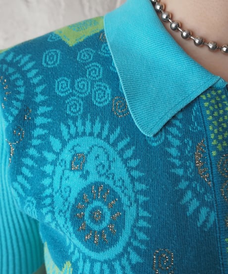 KENZO Pattern Zipup Rib Knit BLLGN