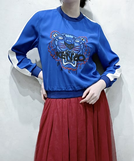 KENZO Tiger Embroidery Line Tops BL