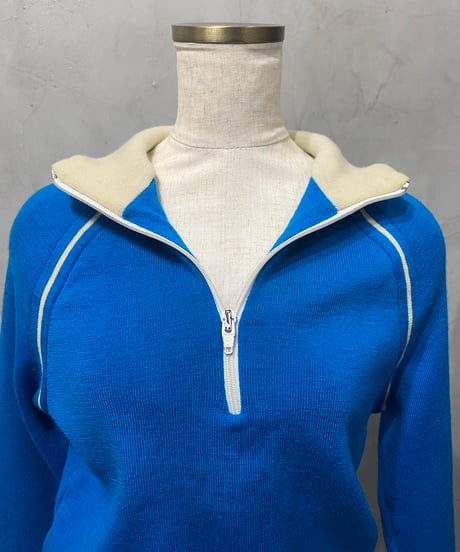 Half Zip Bicolor Knit BL