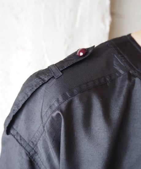 Collarless Epaulets Shirt BK