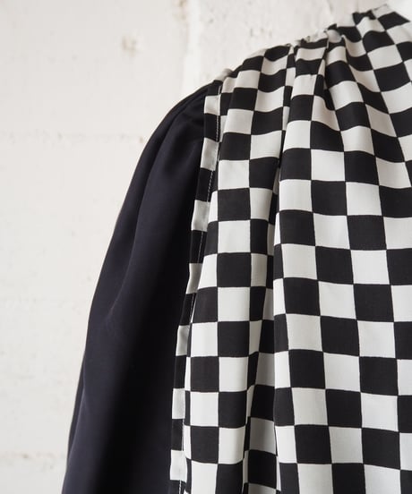Checker Flag Pattern Blouse BKWH