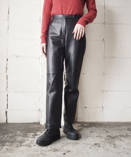 Leather Straight Pants BK