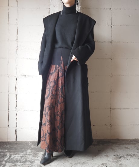 Aquascutum Shawl Collar Wool Long Coat BK