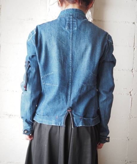MARITHE FRANCOIS GIRBAUD Stand Collar Denim Jacket BL