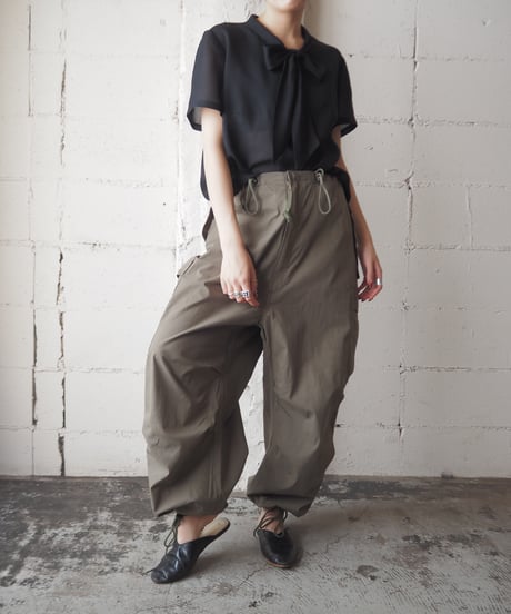 1960's Euro Boe Tie Sheer Blouse BK
