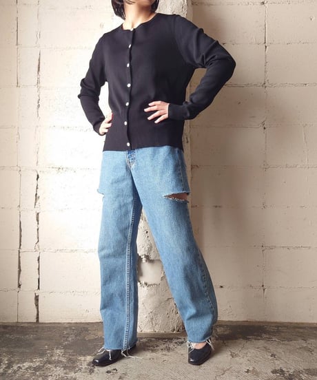 Crew Neck Cardigan BK