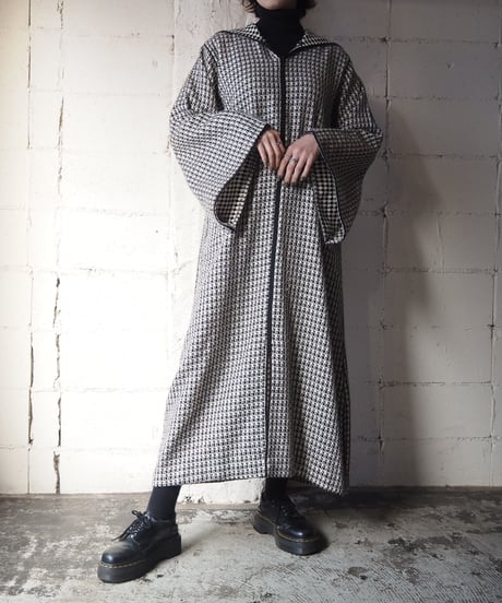Flared Sleeve Hood Dress WHBK