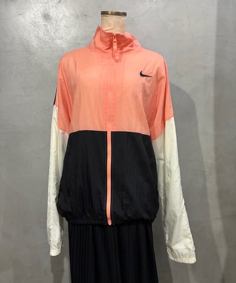 NIKE Back Logo Tricolor Nylon Jacket PI WH BK
