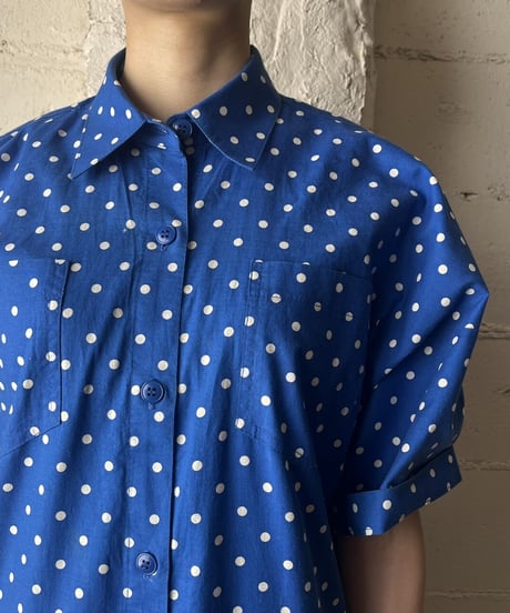 Dot Pattern  Shirt Dress BL