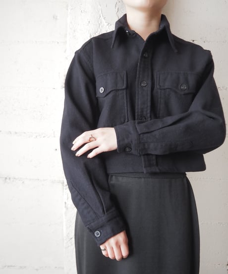 REMAKE Cropped CPO Shirt BK